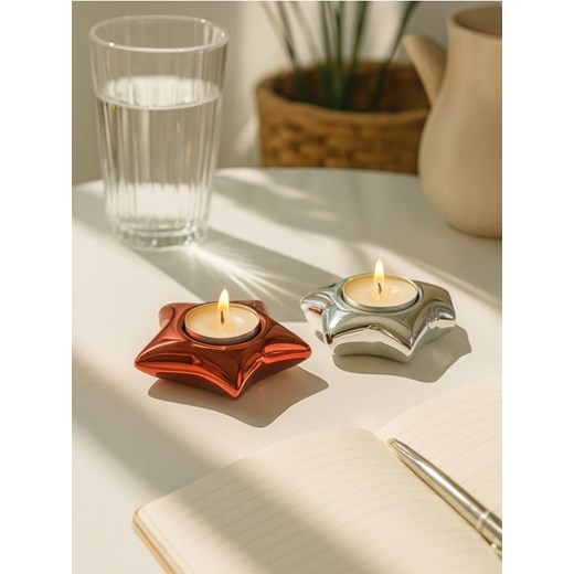 Sinsay - Zestaw świątecznych świeczników ceramicznych w kształcie gwiazdki i choinki 2 pack - wielobarwny ze sklepu Sinsay w kategorii Dekoracje bożonarodzeniowe - zdjęcie 187247202