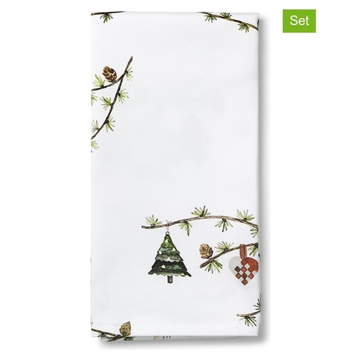 Kähler Serwetki (4 szt.) &quot;Hammershøi&quot; w kolorze białym ze wzorem - 45 x 45 cm ze sklepu Limango Polska w kategorii Akcesoria kuchenne - zdjęcie 187247250