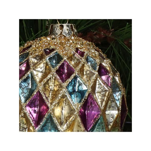 Kersten Bombki (2 szt.) w kolorze złoto-fioletowo-cyjanowym - Ø 8 cm Kersten onesize Limango Polska wyprzedaż