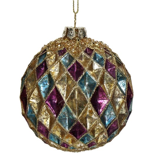 Kersten Bombki (2 szt.) w kolorze złoto-fioletowo-cyjanowym - Ø 8 cm Kersten onesize okazja Limango Polska
