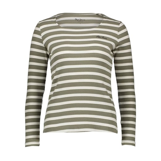 Pepe Jeans Koszulka w kolorze oliwkowo-kremowym - id: 17696094 - marki Pepe Jeans - 187247673 Pepe Jeans Koszulka w kolorze oliwkowo-kremowym ze sklepu Limango Polska w kategorii Bluzki damskie - zdjęcie 187247673