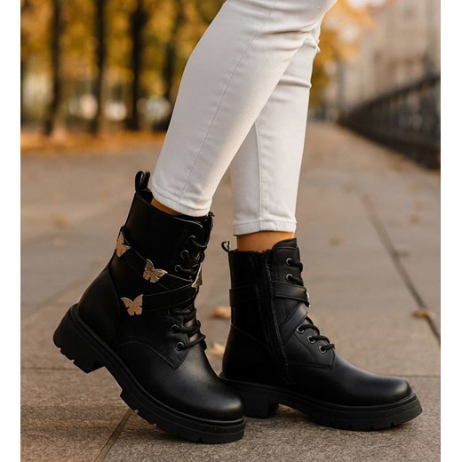 Czarne trapery damskie z ociepleniem /i5-2 18401 G381/ - id: 33337 - marki Pantofelek24.pl - 187249314 Czarne trapery damskie z ociepleniem /i5-2 18401 G381/ ze sklepu Pantofelek24.pl w kategorii Workery damskie - zdjęcie 187249314