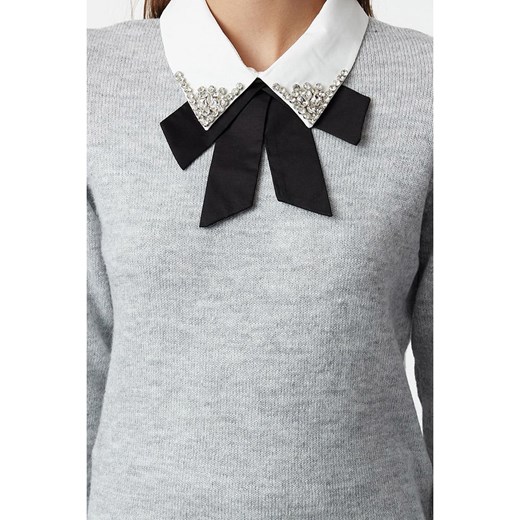 trendyol Sweter w kolorze szarym Trendyol L wyprzedaż Limango Polska