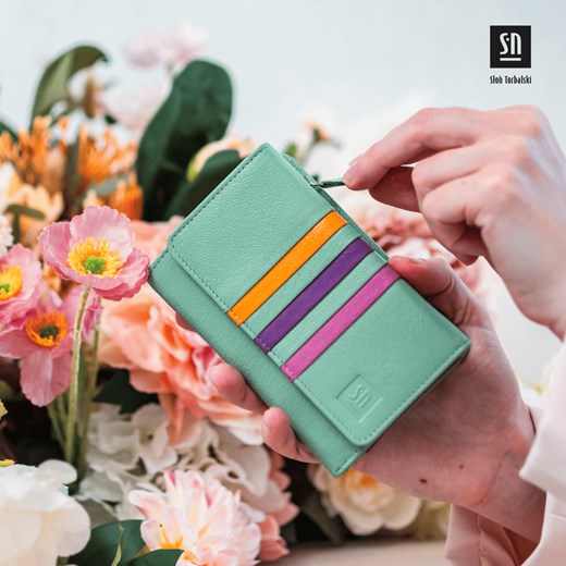 kolorowy portfel skórzany ze sklepu Słoń Torbalski w kategorii Portfele damskie - zdjęcie 187249814