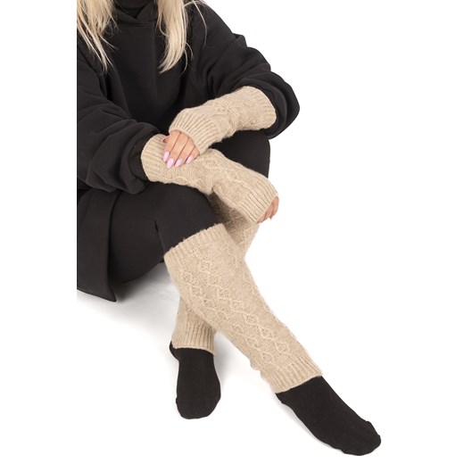 Komplet ocieplacze Vivisence 7300Kmpl beżowy - id: 39515 - marki Vivisence - 187249954 Komplet ocieplacze Vivisence 7300Kmpl beżowy ze sklepu kontri.pl w kategorii Rękawiczki damskie - zdjęcie 187249954