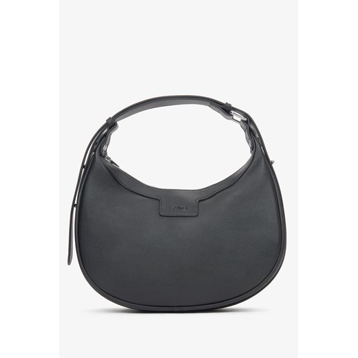 Estro: Czarna torebka damska typu półksiężyc ze skóry naturalnej - id: 15271222935900 - marki Estro - 187250152 Estro: Czarna torebka damska typu półksiężyc ze skóry naturalnej ze sklepu Estro w kategorii Torebki damskie - zdjęcie 187250152