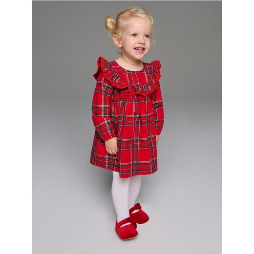 Sinsay - Sukienka w kratę z falbanką - czerwony ze sklepu Sinsay w kategorii Sukienki niemowlęce - zdjęcie 187250392