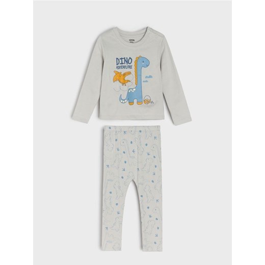 Sinsay - Bawełniana piżama dwuczęściowa z nadrukiem - niebieski ze sklepu Sinsay w kategorii Piżamy dziecięce - zdjęcie 187250400