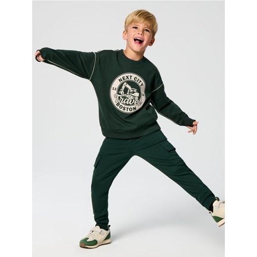 Sinsay - Spodnie slim z kieszeniami cargo - zielony ze sklepu Sinsay w kategorii Spodnie chłopięce - zdjęcie 187250404