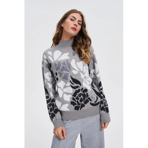 Sweter z golfem szary ze sklepu Moodo.pl w kategorii Swetry damskie - zdjęcie 187250474