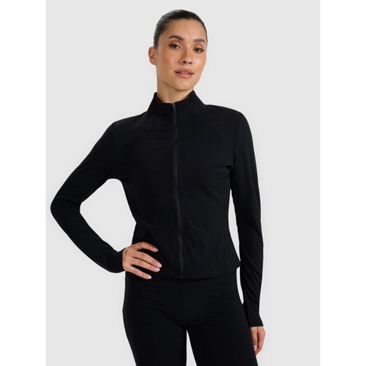 Damska bluza rozpinana bez kaptura 4F 4FWAW25TSWSF1873 - czarny ze sklepu Sportstylestory.com w kategorii Bluzy damskie - zdjęcie 187250592