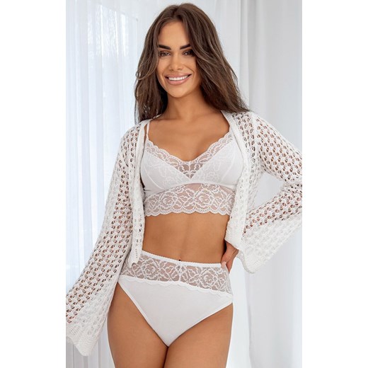 Donna białe figi damskie z wysokim stanem z koronką 244, Kolor biały, Rozmiar S, Donna ze sklepu Primodo w kategorii Majtki damskie - zdjęcie 187250863