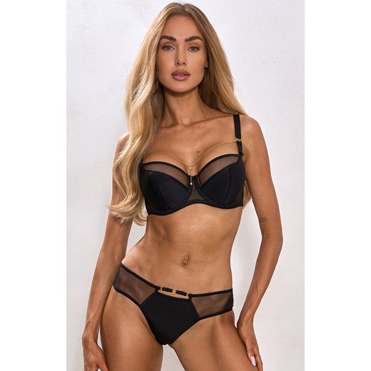 Czarne figi damskie z ozdobnym paseczkiem Gold Rush, Kolor czarny, Rozmiar S, Róża - id: 220398 - marki Primodo - 187250933 Czarne figi damskie z ozdobnym paseczkiem Gold Rush, Kolor czarny, Rozmiar S, Róża ze sklepu Primodo w kategorii Majtki damskie - zdjęcie 187250933