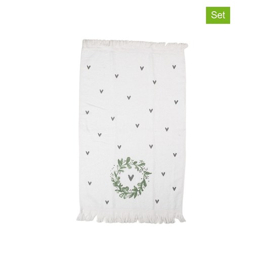 Clayre & Eef Ręczniki (2 szt.) w kolorze biało-zielonym dla gości - 66 x 40 cm - id: 17686505 - marki Limango Polska - 187251220 Clayre & Eef Ręczniki (2 szt.) w kolorze biało-zielonym dla gości - 66 x 40 cm ze sklepu Limango Polska w kategorii Ręczniki - zdjęcie 187251220