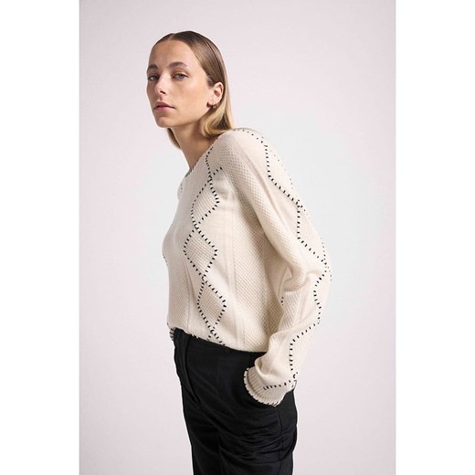 Maison Héritage Cashmere Kaszmirowy sweter w kolorze beżowym Maison Héritage Cashmere M okazja Limango Polska