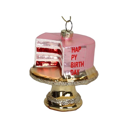 Kersten Ozdoba choinkowa &quot;Happy Birthday&quot; w kolorze jasnoróżowym - wys. 7,6 cm ze sklepu Limango Polska w kategorii Dekoracje bożonarodzeniowe - zdjęcie 187252544