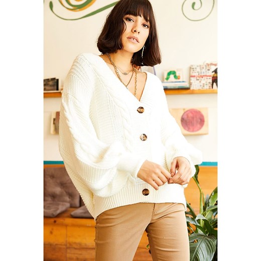 Olalook Kardigan w kolorze kremowym Olalook onesize Limango Polska promocja