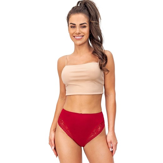 Donna koronkowe figi damskie z wysokim stanem bordowe 235, Kolor bordowy, Rozmiar S, Donna ze sklepu Intymna w kategorii Majtki damskie - zdjęcie 187253642