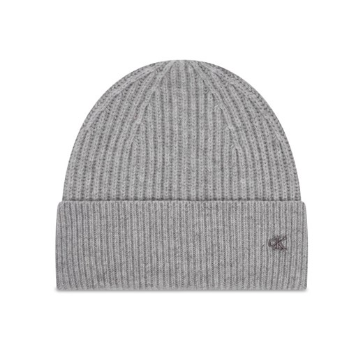Czapka Calvin Klein Ck Metal Wool Beanie LV04D8032G Szary ze sklepu eobuwie.pl w kategorii Czapki zimowe damskie - zdjęcie 187256381