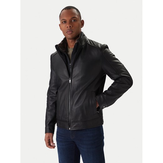 Milestone Kurtka skórzana Ms Franklin 531012 21265 Czarny Regular Fit ze sklepu MODIVO w kategorii Kurtki męskie - zdjęcie 187256660