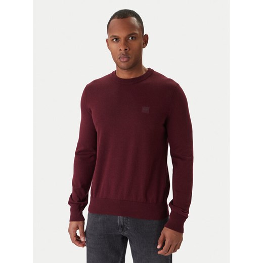 BOSS Sweter Kanovano_S 50527583 Bordowy Regular Fit ze sklepu MODIVO w kategorii Swetry męskie - zdjęcie 187256683