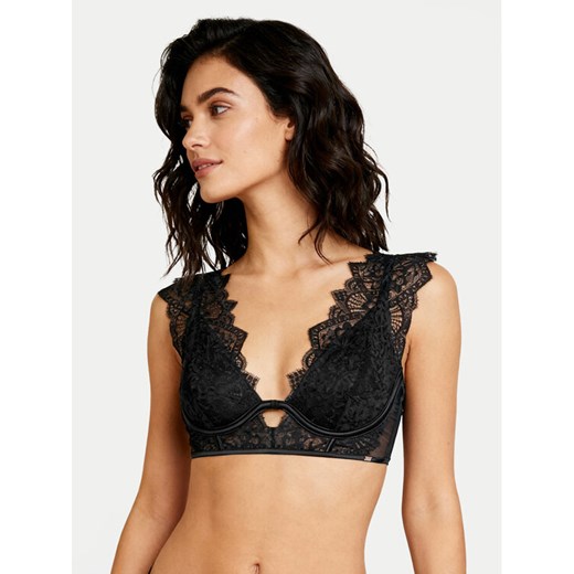 Hunkemöller Biustonosz z fiszbiną Zoe Up LL Czarny ze sklepu MODIVO w kategorii Biustonosze - zdjęcie 187256691