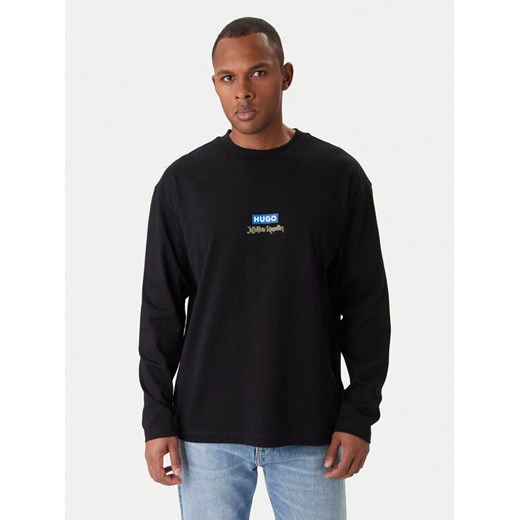 HUGO Longsleeve Nichaboso JJK 50554835 Czarny Relaxed Fit - id: 0000305676375 - marki Hugo Boss - 187256693 HUGO Longsleeve Nichaboso JJK 50554835 Czarny Relaxed Fit ze sklepu MODIVO w kategorii T-shirty męskie - zdjęcie 187256693