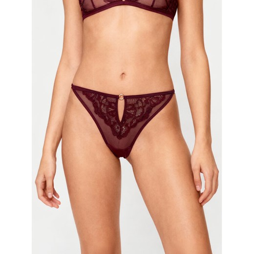 Hunkemöller Stringi 302380 Bordowy ze sklepu MODIVO w kategorii Majtki damskie - zdjęcie 187256703