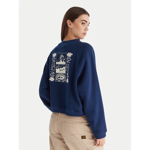 Quiksilver Bluza Graphic Crew EQWFT03198 Granatowy Regular Fit - id: 0000305646354 - marki Quiksilver - 187256741 Quiksilver Bluza Graphic Crew EQWFT03198 Granatowy Regular Fit ze sklepu MODIVO w kategorii Bluzy damskie - zdjęcie 187256741