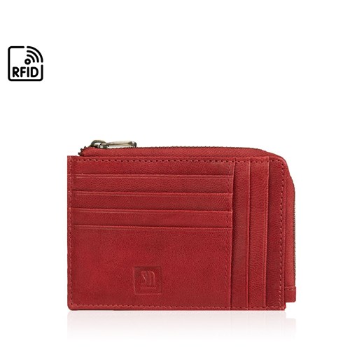 czerwony portfel skórzany/ etui KLASYCZNY organizer poziomy ze sklepu Słoń Torbalski w kategorii Portfele damskie - zdjęcie 187257382