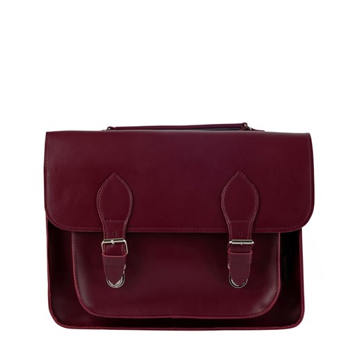 bordowa torba skórzana na ramię i do ręki listonoszka Dalia ze sklepu Słoń Torbalski w kategorii Listonoszki - zdjęcie 187257391