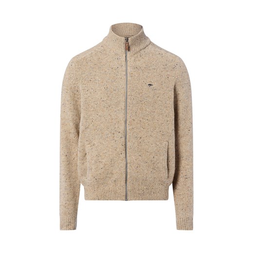 Fynch-Hatton Męski kardigan z wełną i alpaką Mężczyźni Wełna melanżowy marmurkowy ze sklepu vangraaf w kategorii Swetry męskie - zdjęcie 187257454