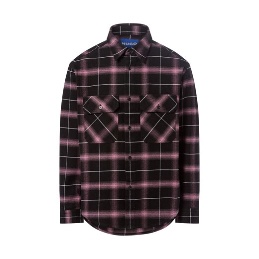 HUGO BLUE Męska kurtka koszulowa - Ebolt Mężczyźni Comfort Fit Bawełna czarny w kratkę - id: 783749-0001-09900 - marki Hugo Blue - 187257460 HUGO BLUE Męska kurtka koszulowa - Ebolt Mężczyźni Comfort Fit Bawełna czarny w kratkę ze sklepu vangraaf w kategorii Koszule męskie - zdjęcie 187257460
