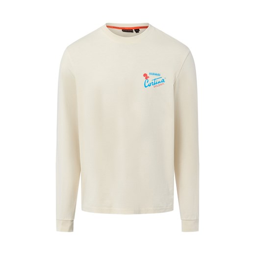 Napapijri Męska koszula z długim rękawem - Fiemme Mężczyźni Bawełna waniliowy nadruk - id: 785588-0001-09900 - marki Napapijri - 187257462 Napapijri Męska koszula z długim rękawem - Fiemme Mężczyźni Bawełna waniliowy nadruk ze sklepu vangraaf w kategorii T-shirty męskie - zdjęcie 187257462