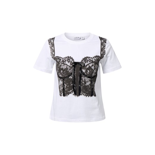 Noisy May Koszulka damska - NMMarla Kobiety Dżersej biały nadruk - id: 798928-0001-09900 - marki Noisy May - 187257481 Noisy May Koszulka damska - NMMarla Kobiety Dżersej biały nadruk ze sklepu vangraaf w kategorii Bluzki damskie - zdjęcie 187257481