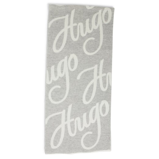 HUGO Damski szalik tkany - Byanca Kobiety Wełna jasny szary wzorzysty ze sklepu vangraaf w kategorii Szaliki i chusty damskie - zdjęcie 187257484