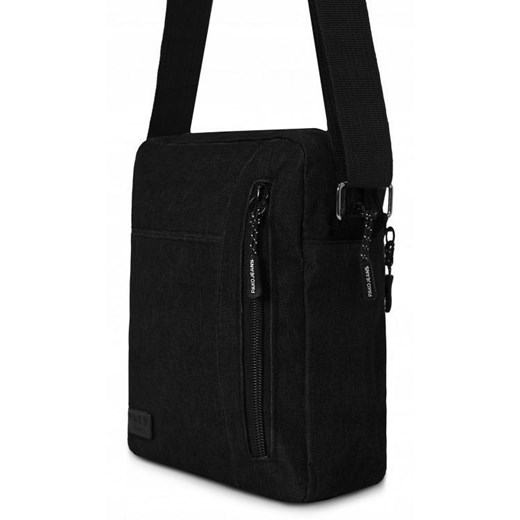 Męska, Materiałowa Torebka, Saszetka, Listonoszka - Pako Jeans - Czarna TBAPJNS72CZARNA ze sklepu JegoSzafa.pl w kategorii Torby męskie - zdjęcie 187257514