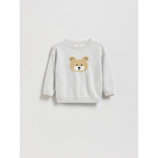 Reserved - Sweter z aplikacją - jasnoszary ze sklepu Reserved w kategorii Swetry chłopięce - zdjęcie 187258190