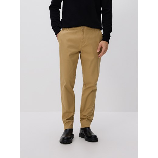 Reserved - Bawełniane spodnie chino slim - beżowy Reserved 29 Reserved