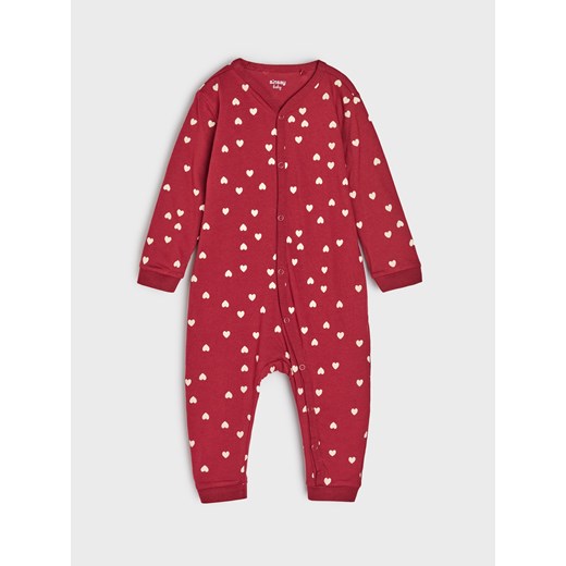 Sinsay - Bawełniany pajacyk ze wzorem w serca 2 pack - kremowy Sinsay 92 (1 Sinsay