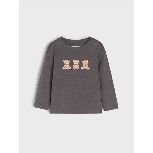 Sinsay - Koszulka z długimi rękawami - szary - id: 119FX-85X - marki Sinsay - 187259074 Sinsay - Koszulka z długimi rękawami - szary ze sklepu Sinsay w kategorii Kaftaniki i bluzki - zdjęcie 187259074