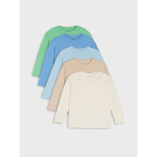 Sinsay - Bawełniana koszulka 5 pack - zielony ze sklepu Sinsay w kategorii Bluzki dziewczęce - zdjęcie 187259111