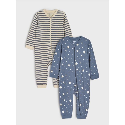 Sinsay - Bawełniany pajacyk 2 pack - niebieski ze sklepu Sinsay w kategorii Pajacyki - zdjęcie 187259132