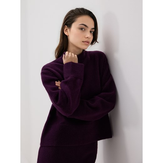 Reserved - Sweter z niskim golfem - mahoniowy Reserved L Reserved