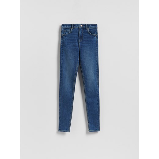 Reserved - Jeansy slim z dłuższą nogawką - granatowy ze sklepu Reserved w kategorii Jeansy damskie - zdjęcie 187260290