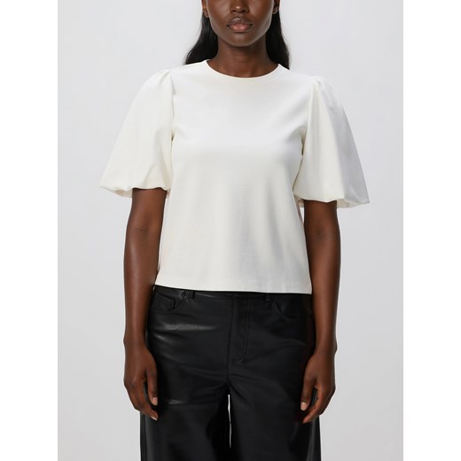 Reserved - T-shirt z bufiastymi rękawami - złamana biel ze sklepu Reserved w kategorii Bluzki damskie - zdjęcie 187260294