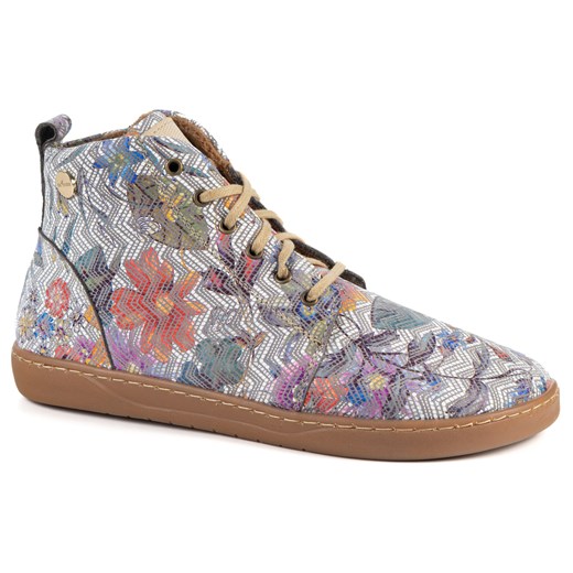 Buty damskie zimowe barefoot skórzane Z-B04 kwiaty ze sklepu butyolivier w kategorii Botki - zdjęcie 187260472