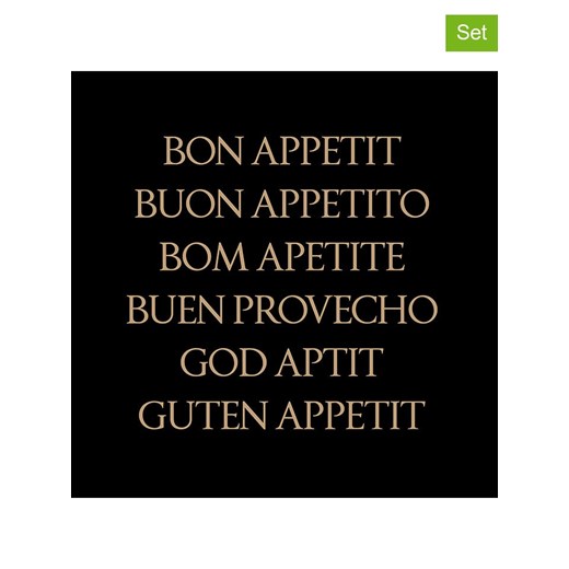 ppd Serwetki (40 szt.) &quot;Bon Appetit, Guten Appetit&quot; w kolorze czarnym ze sklepu Limango Polska w kategorii Akcesoria kuchenne - zdjęcie 187261921