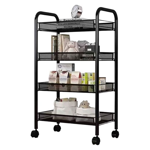 Joybos Regał w kolorze czarnym na kółkach - 29 x 86 x 12 cm - id: 17790999 - marki Joybos - 187262341 Joybos Regał w kolorze czarnym na kółkach - 29 x 86 x 12 cm ze sklepu Limango Polska w kategorii Regały i witryny - zdjęcie 187262341