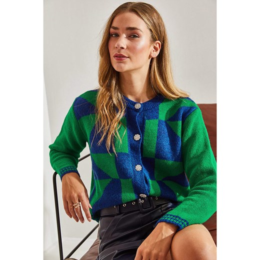 Bianco Lucci Kardigan w kolorze niebiesko-zielonym Bianco Lucci onesize okazyjna cena Limango Polska